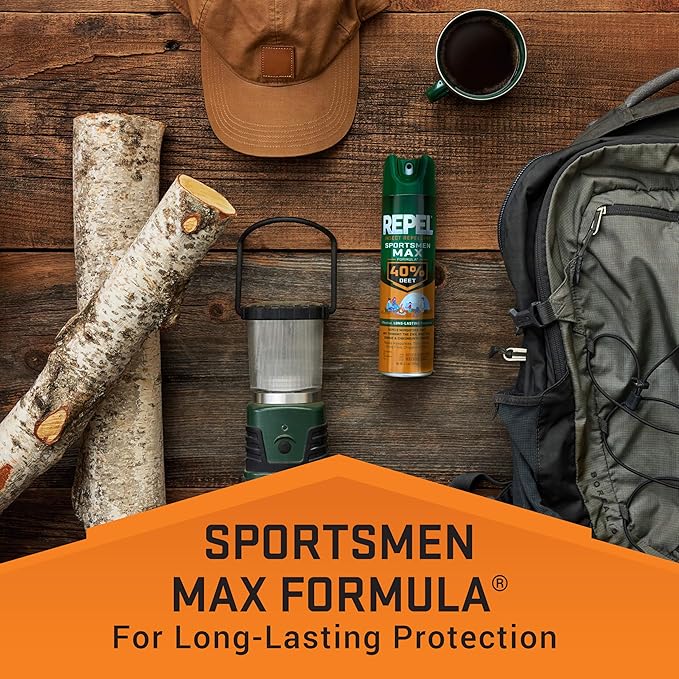 Repel Insect Repellent Sportsmen Max Formula 40% DEET 6.5 Ounces, Aerosol, 6 Pack
