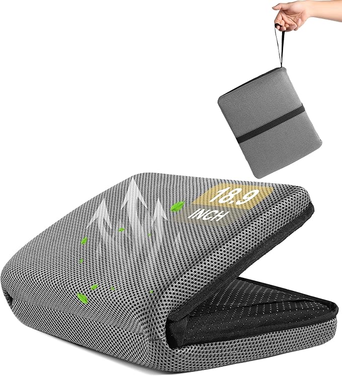 FASTMOMENT Airplane Seat Cushion Portable Travel Cushion for Comfort Foldable Stadium Pad with Breathable Fabric Seat Pad Perfect for Long Flights, Office, Bleacher, Camping