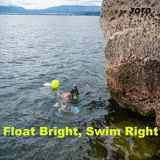 JOTO 2 Pack Swim Buoy Float for Open Water, Swimming Belt Bubble Safety Float with Adjustable Waist, Snorkeling, Swim Training, Triathletes, Kayaking