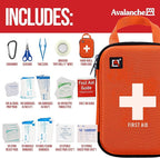 Avalanche 53 Pieces First Aid Kit, Compact Emergency Supplies Kit for Home, School, Car, Travel, Sports or Camping in Hard Shell Foam Case, Portable Mini First Aid Kit, Orange