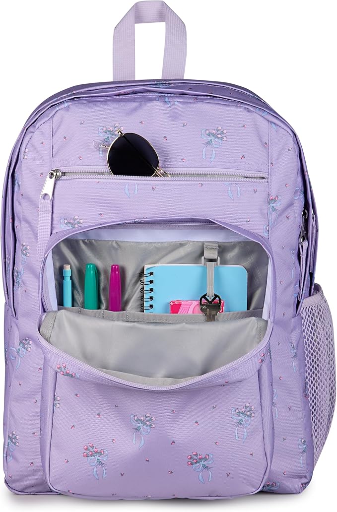JanSport Laptop Backpack - Computer Bag with 2 Compartments, Ergonomic Shoulder Straps, 15” Laptop Sleeve, Haul Handle - Pastel Petals - Lilac