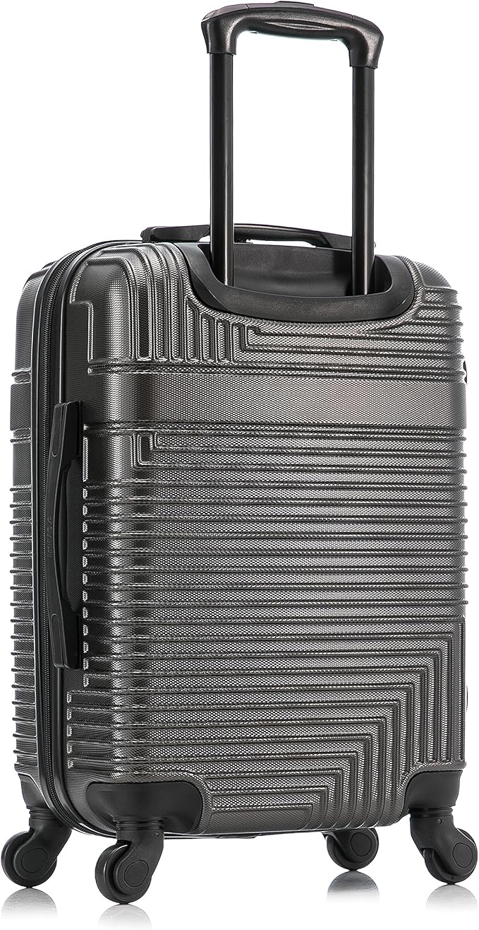 InUSA RESILIENCE Luggage with Spinner Wheels | Durable Lightweight Hardshell Spacious Travel Bag with Handle and Trolley | 20-Inch Carry On Small Luggage | Charcoal