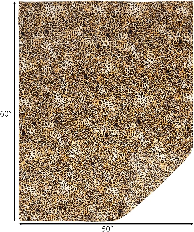 CARSTENS, INC. Travel Blanket, Premium Compact 2-in-1 Airplane Blanket/Pillow, Leopard Print