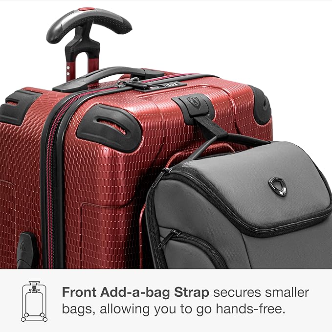 Traveler's Choice Maxporter II Polycarbonate Hardside Trunk with Spinner Wheels, Red, 28-Inch Medium Trunk