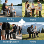 Upgraded XXL Taller 19.7" Wider 11.8" Collapsible Stool with Cushion,Adjustable Seat with Load Capacity 1000lbs, More Taller&Wider Portable Retractable Stool for Adults Camping Fishing Hiking BBQ