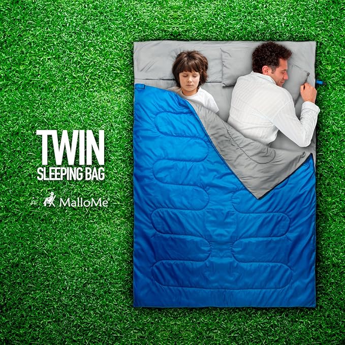 MalloMe Sleeping Bags for Adults Cold Weather & Warm - Backpacking Camping Sleeping Bag for Kids 10-12, Girls, Boys - Lightweight Compact Camping Essentials Gear Accessories Hiking Sleep Must Haves