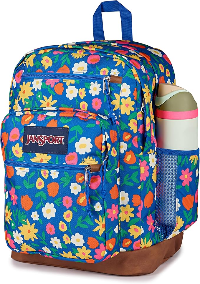 JanSport Cool Backpack with 15-inch Laptop Sleeve, Large Computer Bag Rucksack with 2 Compartments, Ergonomic Straps, Flower Market
