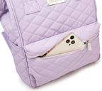 Kinmac Wide Open Style Laptop Backpack Travel Outdoor Backpack For Laptop Up to 15.6 Inch(Purple Embroidery)