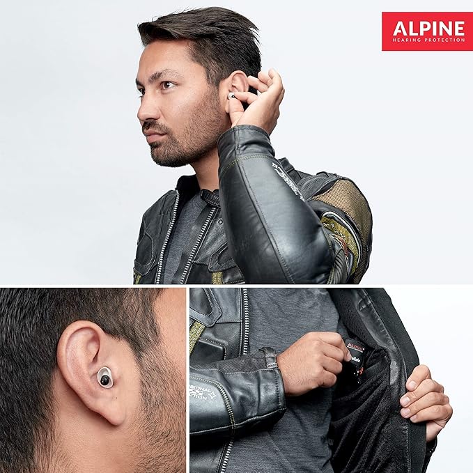 ALPINE HEARING PROTECTION MotoSafe Tour Reusable Ear Plugs – Motorcycle Ear Plugs – Noise Reduction & Ear Protection - Motorcycle Earplugs for Touring & Motorways - Hypoallergenic Reusable Earplugs