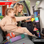 Helteko Car Seat Organizer, Ultra Version Kids Backseat Car Organizers and Storage, Waterproof Back Seat Protector Kick Mats with Tablet Holder 12" Car Accessories Interior, Black 2 Pack