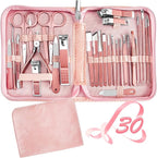 Manicure Set 30 in 1 Nail Clipper set, REDFLOW nail clippers, fingernail & toenail clippers, Manicure Tools, pedicure tools, Suitable for Travel Manicure Kit, Nail Set Kit With Everything Profe