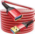 AINOPE USB Extension Cable,USB Extender,USB 3.0 Extension Cable, Male to Female Cord High Data Transfer Compatible with Webcam,Keyboard,Flash Drive,Hard Drive,Printer,10FT,Red