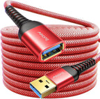 AINOPE USB Extension Cable,USB Extender,USB 3.0 Extension Cable, Male to Female Cord High Data Transfer Compatible with Webcam,Keyboard,Flash Drive,Hard Drive,Printer,10FT,Red