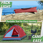 2 Person Outdoors Camping Tent with Rain Fly and Carrying Bag - Lightweight Outdoor Pop Up Tents for Camping Essentials, Music Festivals, Backpacking, Hiking, or Beach Shelter by Wakeman Outdoors