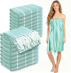 YSYJ 18 Pack Turkish Beach Towel 36 x 71 Inches Beach Towels Soft Lightweight Extra Large Pool Towels Quick Dry Sand Free Turkish Bath Towels Teal