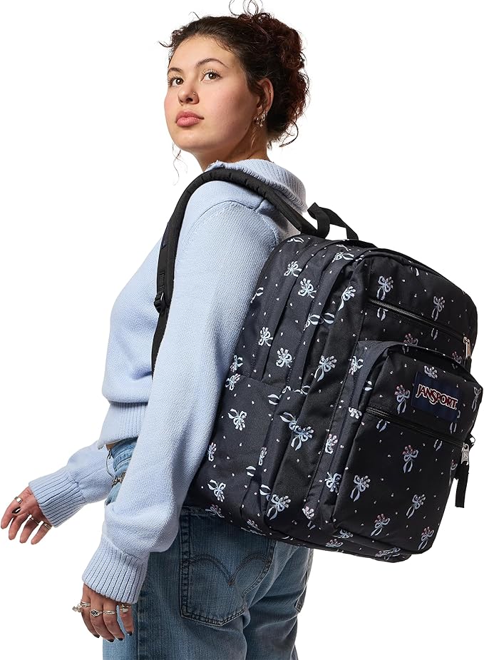 JanSport Laptop Backpack - Computer Bag with 2 Compartments, Ergonomic Shoulder Straps, 15” Laptop Sleeve, Haul Handle - Pastel Petals - Black