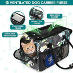 PetAmi Dog Purse Carrier for Small Dogs Cats, TSA Airline Approved Soft-Sided Pet Carrier with Pockets, Ventilated Travel Tote Bag with Bed & Shoulder Strap, Puppy Kitten, Max 12 lbs, Floral Gray