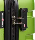 SwissGear 7366 Signature Hardside Expandable Luggage with Spinner Wheels, TSA Lock, Cup-Holder, Green, 3-Piece Set (19/23/27)
