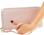 Travel Document Organizer - RFID Passport Wallet Case Family Holder Id Wristlet