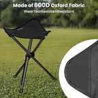 OUTSKIRT Folding Tripod Stools Portable Camping Stools 2 Pack Extra Tall for Adults Tall Lightweight Camping Stool Tripod Chairs for Fishing Hiking Backpacking