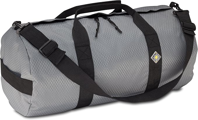 44L Daily Duffel Bag, Heavy-Duty Gear Bag, 1050D Tuff Cloth, Diamond Ripstop, Reinforced Stitching - Grey (12" x 24")