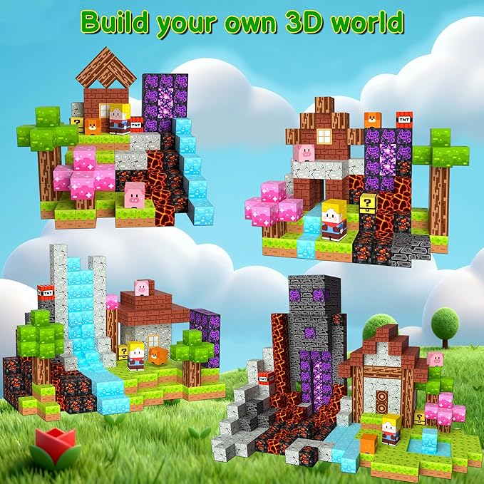 Magnetic Blocks Travel Magnetic Building Blocks Cubes - 150 PCS Tin Box Magnet Toys Set STEM Educational for Kids Ages 4-8 6-8 8-12 Year Old Boys Girls Gifts Birthday Christmas