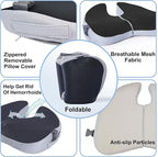 Travel Seat Cushion for Airplane, Foldable Hemorrhoid Pillows for Sitting, Airplane Seat Cushion for Long Flights, Stadium Pillow for Bleachers Long Sitting