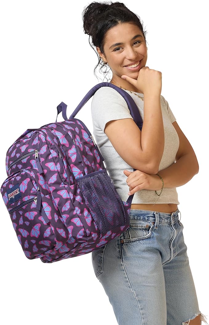 JanSport Laptop Backpack - Computer Bag with 2 Compartments, Ergonomic Shoulder Straps, 15” Laptop Sleeve, Haul Handle - Flutter By Purple