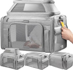 Top-Expandable Pet Carrier with Treat & Pet Window,18x13x9.5 Inch Southwest Frontier Airline Approved,Soft-Sided Dog Carrier for Small Dogs and Cats,Travel Cat Carrier with Locking Safety Zippers
