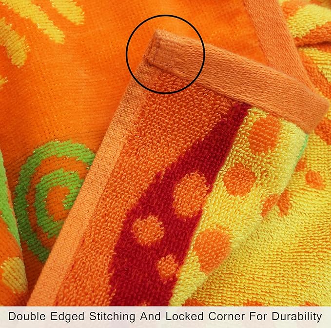 COTTON CRAFT Hooded Beach Towel – Oversized 35 x 70 Towel with Hood for Adults - 100% Cotton Velour Terry Jacquard Towel - Pool Bath Wrap - 450 GSM Soft Absorbent Quick Dry – Sunshine Orange Yellow