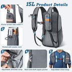 BECOJADDE 15L Small Hiking Backpack for Men Women Foldable Packable Back Pack Ultralight Hiking Daypack for Travel Camping Outdoor, Gray