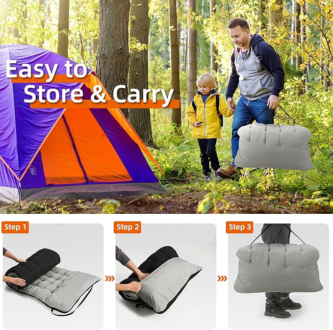 Fragess Portable Camping Cot, Sleeping Cots for Adults, 28" Extra Wide Folding Cot Max Load 600LBS with Thick Mattress, Portable Camping Bed for Outdoor Camp/Office, Home Nap (Black+Grey)