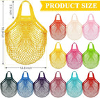 Shappy 12 Pack Reusable Mesh Grocery Bags Large Crochet Market Bag Cotton Kitchen Tote for Fruit Vegetable Storage