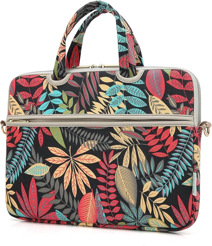kayond Forest series Black Patten water-resistant Laptop Shoulder Messenger Bag Case Sleeve for 14 Inch 14.1 Inch Laptop