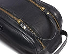 10" Premium Leather Toiletry Travel Pouch With Waterproof Lining | King-Size Handcrafted Vintage Dopp Kit By Aaron Leather Goods (Carob)