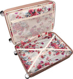 Jessica Simpson Countryside 2-Piece Set (21" & 30") Expandable 8-Wheel Spinner Large Checked Luggage Suitcase, Mocha Mousse