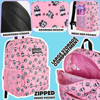 Minecraft Backpack for Boys Kids Teens Adjustable Straps Front Pocket Daypack Backpacks for Sports Gym School Gamer Gifts (Pink)