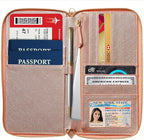 Travel Document Organizer - RFID Passport Wallet Case Family Holder Id Wristlet