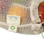 Reusable Mesh Produce Bags made from 100% Organic Cotton - 12"x10", Perfect Reusable Net Vegetable Bags - Washable Fruit, Vegetable & Produce Sacks (3 Medium)