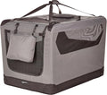 Amazon Basics Portable Folding Soft Pet Dog Crate Carrier Kennel for Large Dogs, Easy to Clean, 36 x 24 x 24 inches, Grey