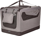 Amazon Basics Portable Folding Soft Pet Dog Crate Carrier Kennel for Large Dogs, Easy to Clean, 36 x 24 x 24 inches, Grey