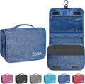 Toiletry Bag Travel Bag with Hanging Hook, Waterproof Capacity Hanging Multifunctional Makeup Bag for Toiletries, Portable Cosmetic Bag Travel Organizer for Women and Men(Navy Blue)