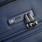 DELSEY PARIS Helium DLX Softside Expandable Luggage with Spinner Wheels, Navy Blue, Checked-Medium 25 Inch