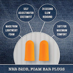 Foam Ear Plugs Dispenser Wall Mount - Bulk Refillable Ear Plugs 500 Pair - High Decibel Industrial Safety Sound Blocking Ear Plugs