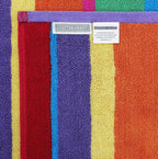 COTTON CRAFT Hooded Beach Towel - Oversized XXL 35x84 Towel with Hood for Adults - Summer of Siam - The Big Kahuna 7 Foot Beach Blanket Towel - Big & Tall Soft 100% Cotton Velour - Multi Color Stripe