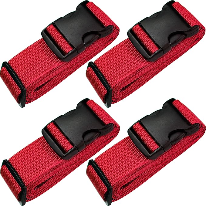 Ultra Long Heavy Duty Luggage Straps for Suitcases/Uprights/Duffels/Bags, 79" Adjustable Travel Packing Belts for Cargo Safety, Sturdy Baggage Strap Belts Multi-Pack
