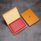 HISCOW Italian Leather Passport Holder for Travel - RFID Blocking Wallet Cover with Secure Organizer for Men & Women, US & Foreign Trips, Red