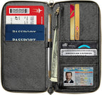 Travel Document Organizer - RFID Passport Wallet Case Family Holder Id Wristlet