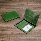 HISCOW Italian Leather Passport Holder for Travel - RFID Blocking Wallet Cover with Secure Organizer for Men & Women, US & Foreign Trips, Green Vegetable-Tanned Leather