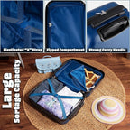 Disney Stitch Suitcase Set or Individual, Hard Shell Suitcase with Wheels 28L, 50L or 91L, 4 Wheels (Navy Stitch Small)